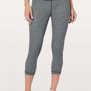 Lululemon Align Crop 21” Leggings Monochromic Ice Grey Black Size 8